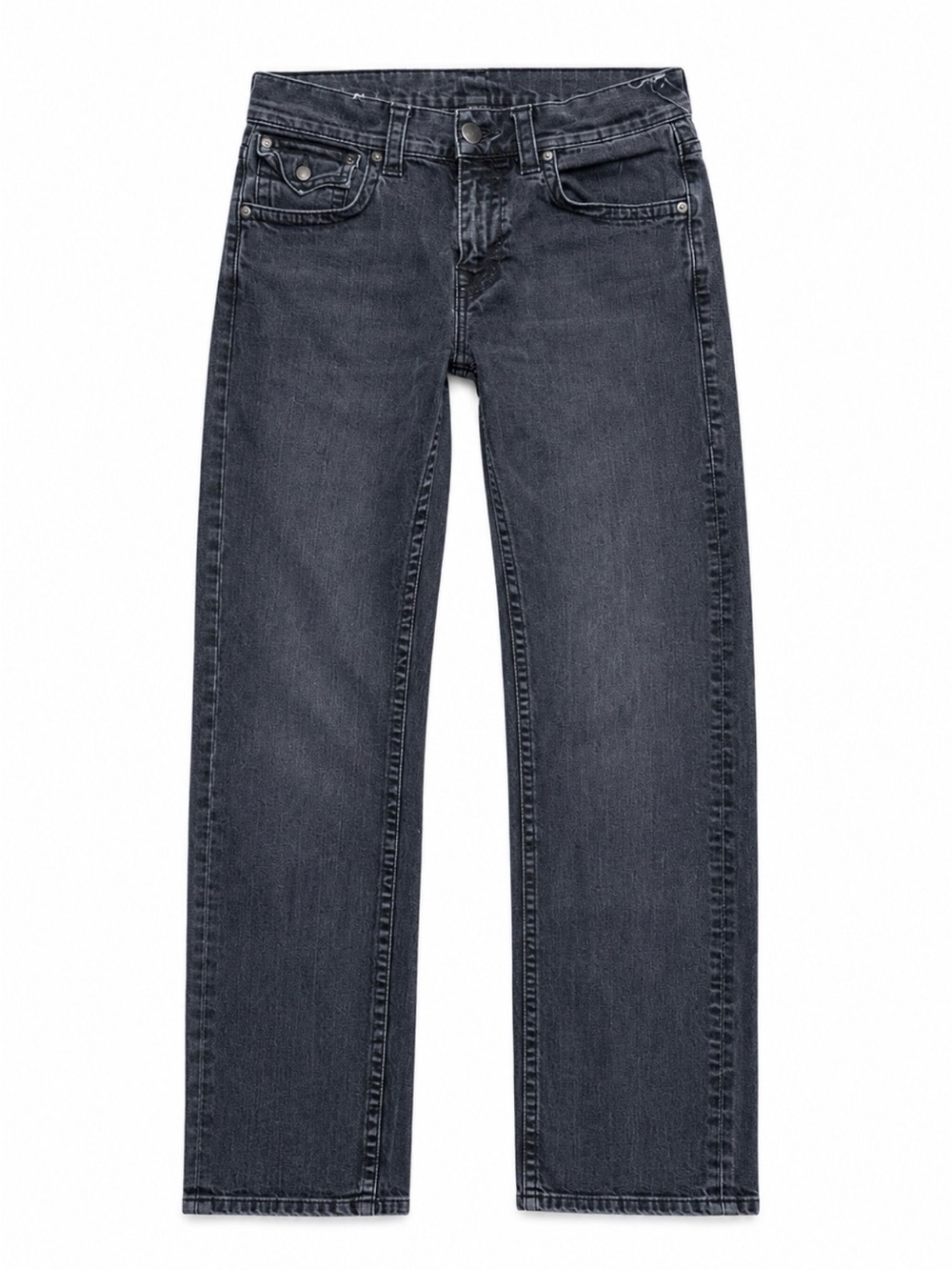 True Religion Straight Leg Jeans Mens 32x33 Dark Wash Designer Denim Y2K